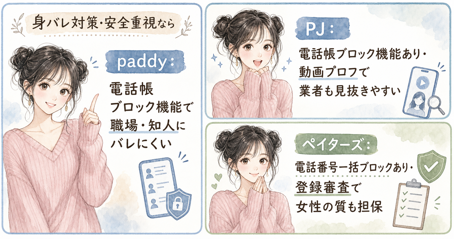 身バレ対策・安全重視なら