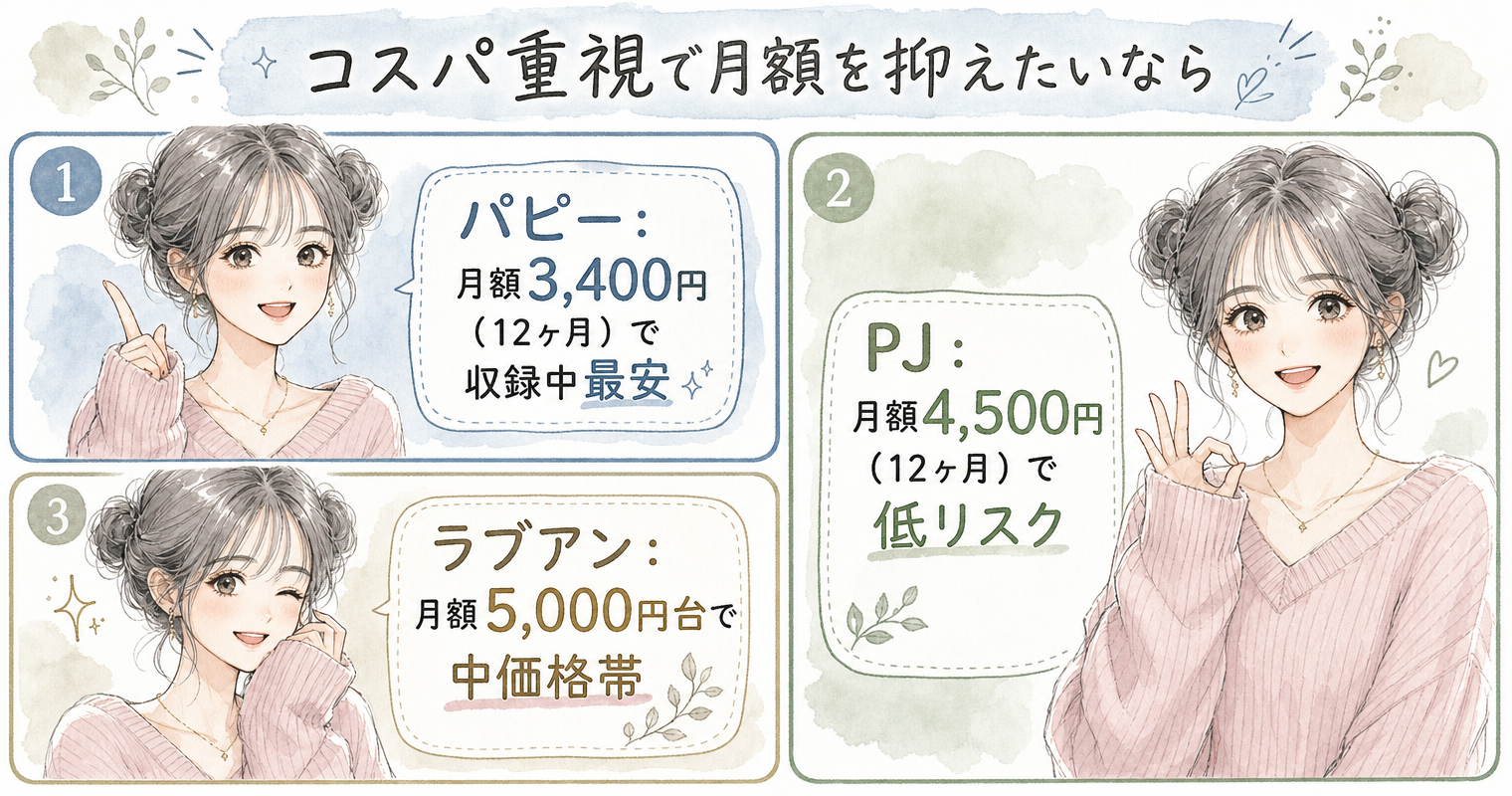 コスパ重視で月額を抑えたいなら